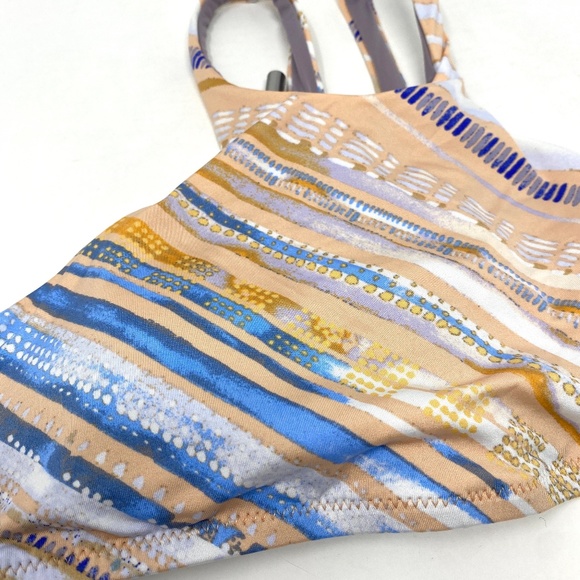 Dolce Vita High Neck Lace Up Bikini Halter TOP ONLY in Cloud Peach White… - Picture 3 of 8